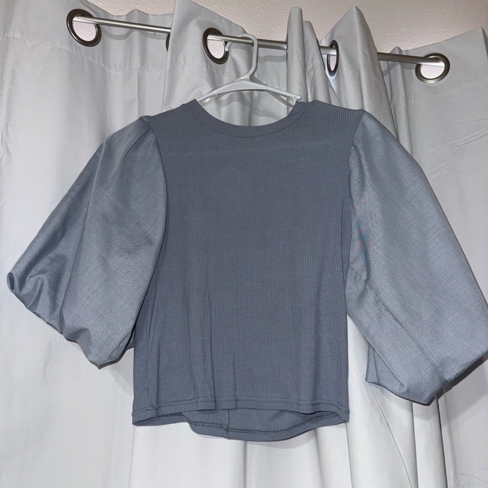 HYFVE Gray Puff Sleeve Blouse